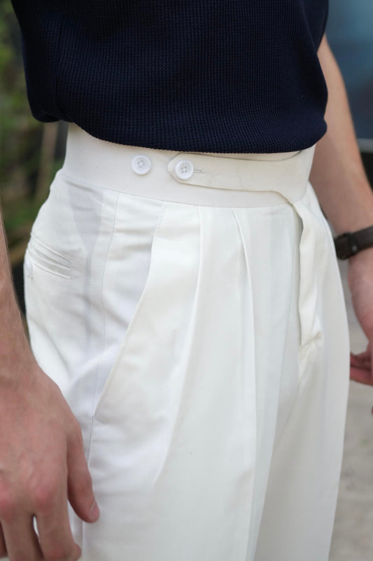 Off White Double Pleated Gurkha Trousers