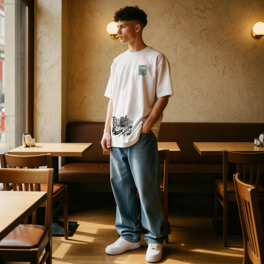 Beyond the Hour – Oversized Drop Shoulder Tee ( WHITE )